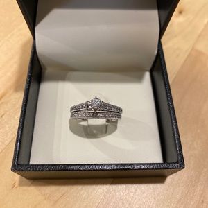 Wedding Set 10K Gold 1/2 CW Diamond Vintage Style